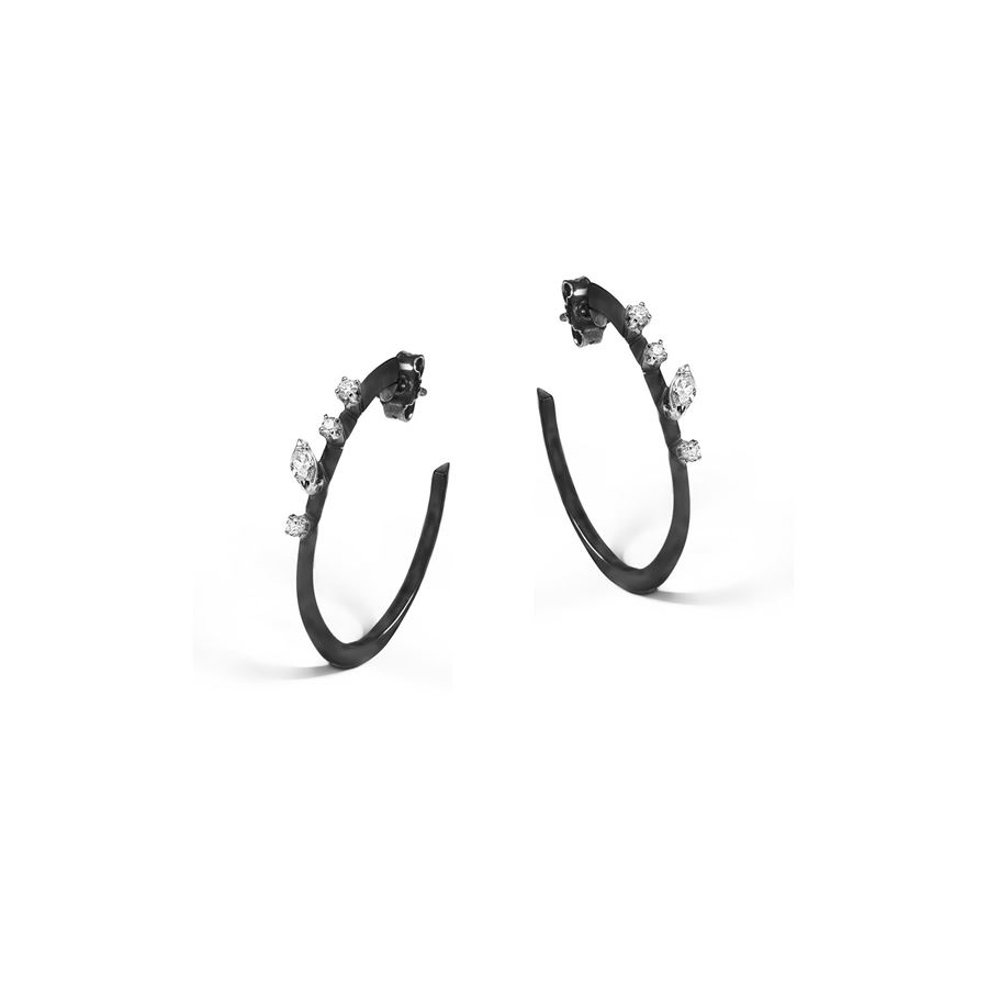 Cerchi medi 'balance' in oro nero e diamanti BALANCE | OR CERCHIO MEDIOAU9N CT.0,32